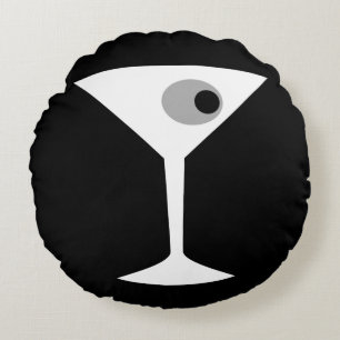 Film Noir Martini Glass Round Pillow