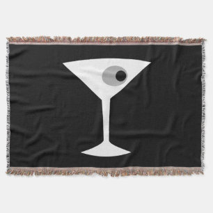 Film Noir Martini Glass Throw Blanket