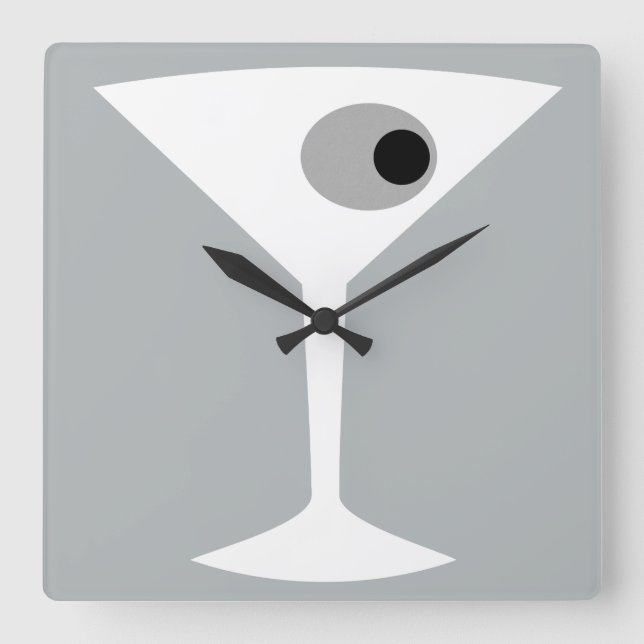 Film Noir Martini Glass Wall Clock (Front)