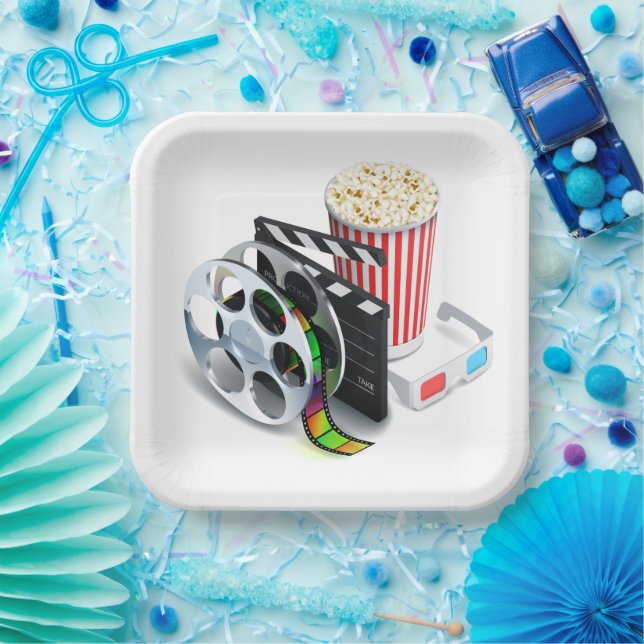 Film & Popcorn Party Plates (Party)