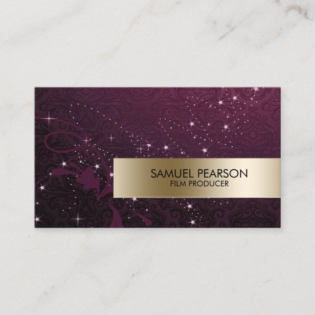 Film Producer Entertainment Skills Gold Stars Business Card (Front)