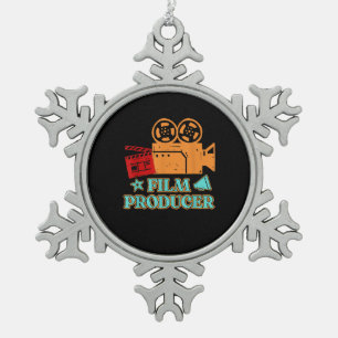 Film Producer Movie Director Acter Arts Acting Snowflake Pewter Christmas Ornament