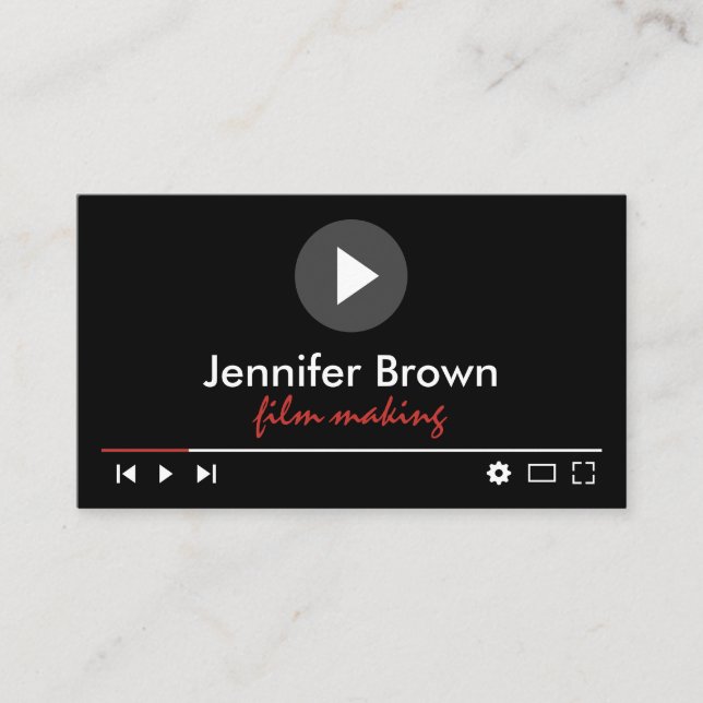 Film Production Editor Youtuber Video Director Business Card (Front)