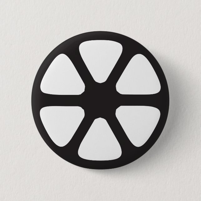 Film Reel 6 Cm Round Badge (Front)