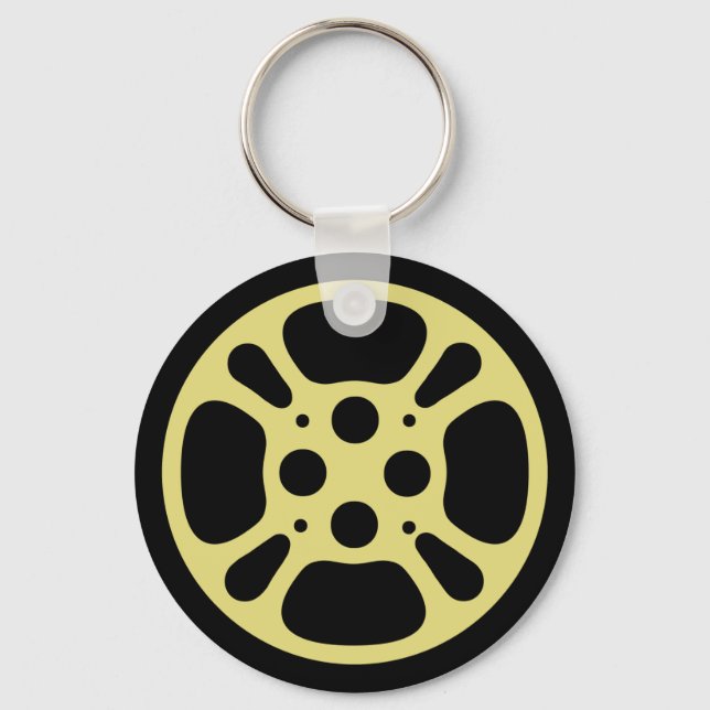 Film Reel / Movie Reel Keychain (Yellow) (Front)