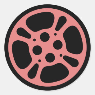 Film Reel / Movie Reel Sticker (Pink)