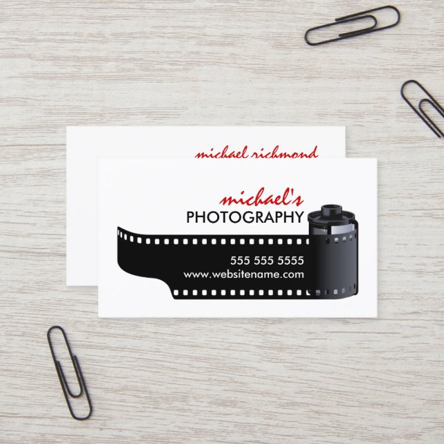 Film Roll Photography Business Card (Front/Back In Situ)