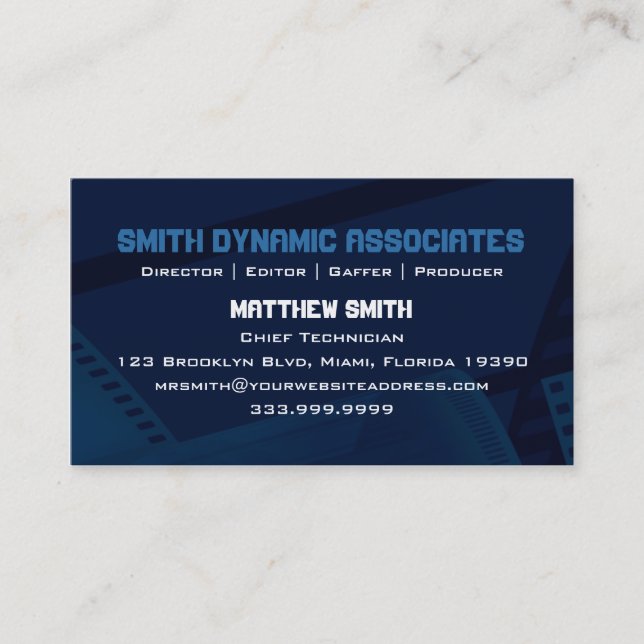 Film Spring Blue Business Card (Front)