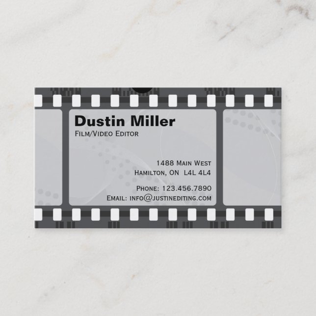 Film Strip - Black Business Card (Front)