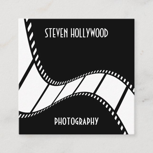 Film Strip Cinema Movie Reel Professional Template Square Business Card (Front)
