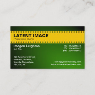 Film Strip Header - Amber and Shaded Green Business Card