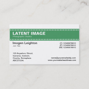 Film Strip Header - Army Green and White Business Card