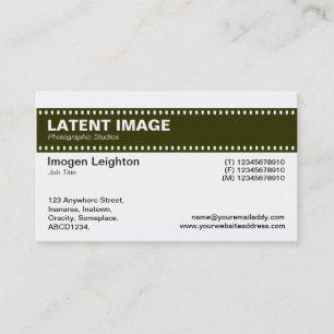 Film Strip Header - Dk Olive Green and White Business Card