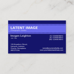 Film Strip Header - Electric Blue with Dp Navy Business Card
