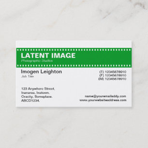 Film Strip Header - Grass Green and White Business Card
