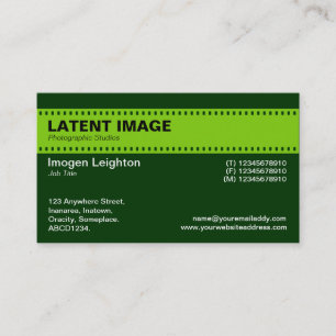 Film Strip Header - Martian Green and Dk Green Business Card