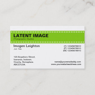 Film Strip Header - Martian Green and White Business Card