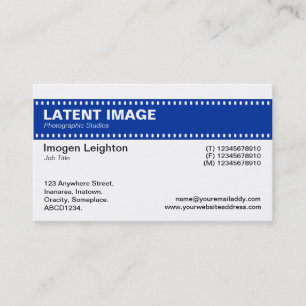 Film Strip Header - Navy and White Business Card