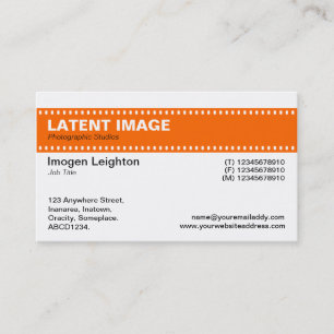 Film Strip Header - Orange and White Business Card
