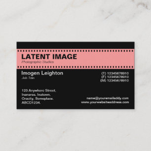 Film Strip Header - Soft Pink and Black Business Card