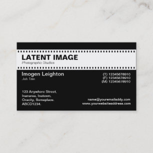 Film Strip Header - White with Black Business Card