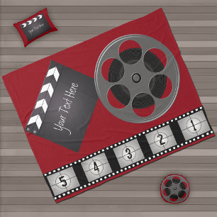 Film Strip Movie Reel Clapperboard Fleece Blanket