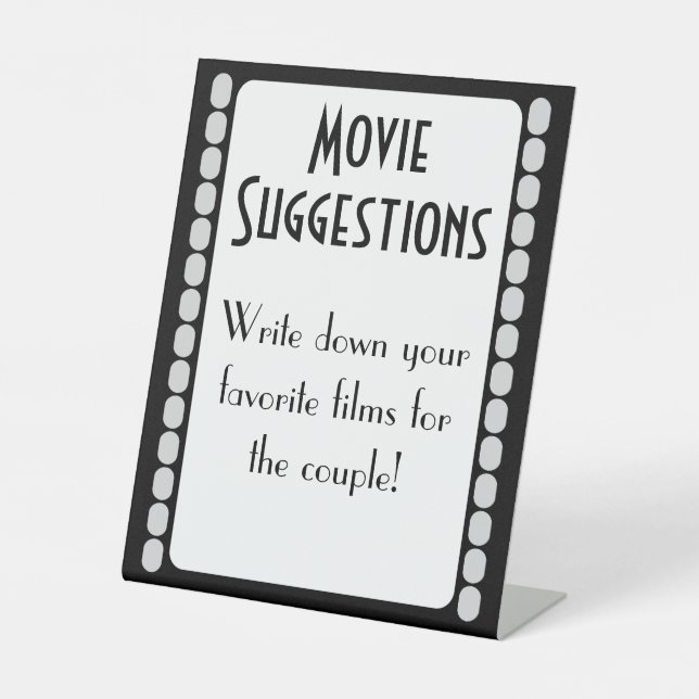 Film Strip Movie Suggestion Guest Book Idea Sign (Front)