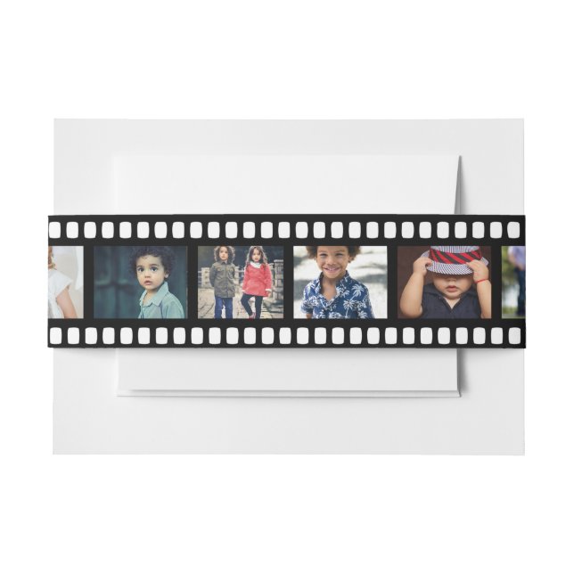 Film Strip Personalised DIY 9 Images Invitation Be Belly Band (Front Example)