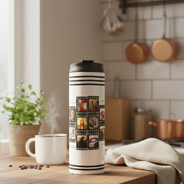 Film Strip Photo Collage Custom 26-Photo Memory Thermal Tumbler (Creator Uploaded)