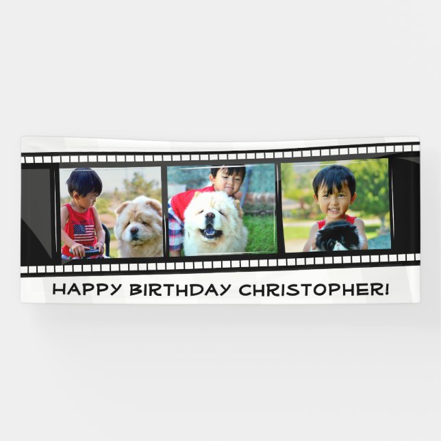 Film Strip Photo Collage Mosaic Wall Art /Birthday Banner (Horizontal)