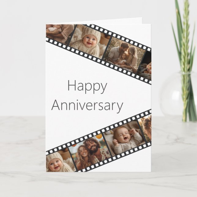 Film Strip Photo Happy Anniversary Card (Front)
