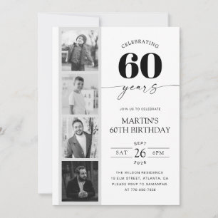 FIlm Strip Photo Minimalist 60th Birthday Invitation