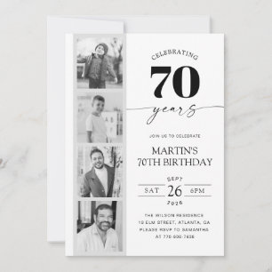 FIlm Strip Photo Minimalist 70th Birthday Invitation