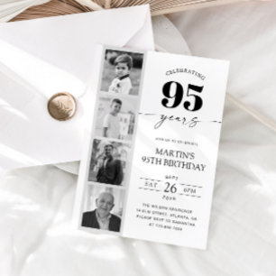 FIlm Strip Photo Minimalist 95th Birthday Invitation