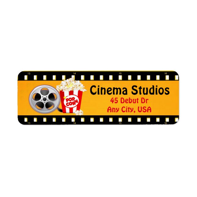 Film Strip, Popcorn and Reel Address Labels (Front)