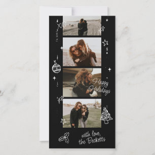 Film Strip Retro Christmas Doodle Holiday Card