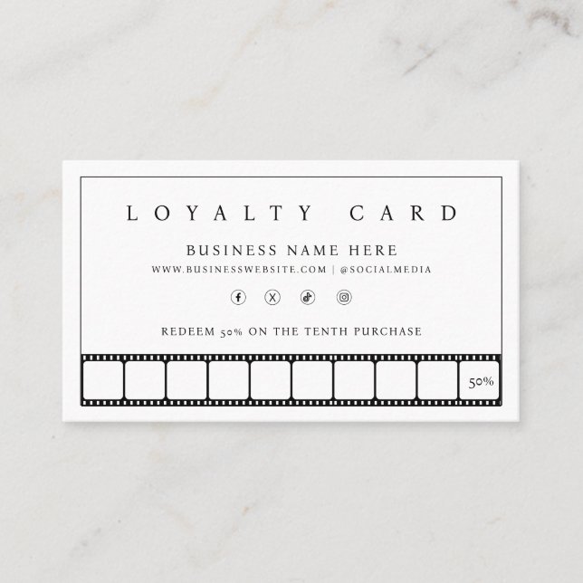 Film Strip Reward Program Loyal Loyalty Card (Front)