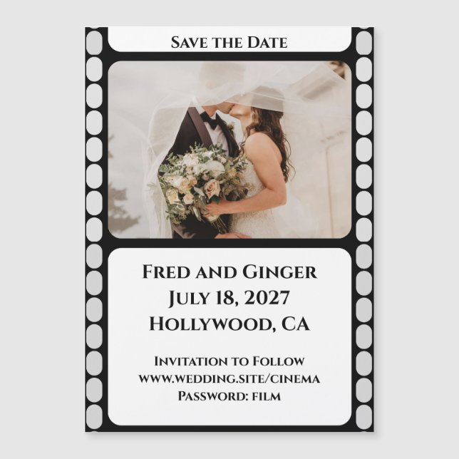 Film Strip Save the Date Magnetic Invitation (Front)