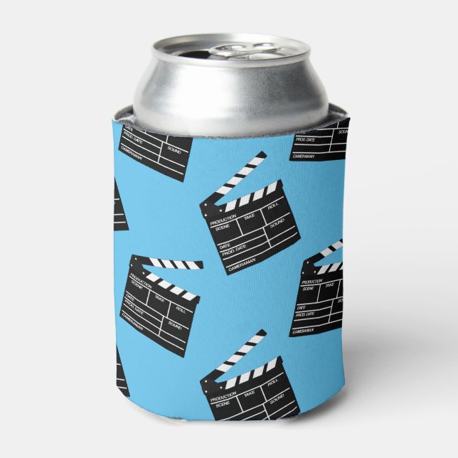 Film Studio Clapperboard Patterned Can Cooler (Can Front)