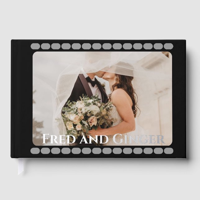 Film style foil wedding guest book (Front)