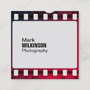Film tape negative frame square business card