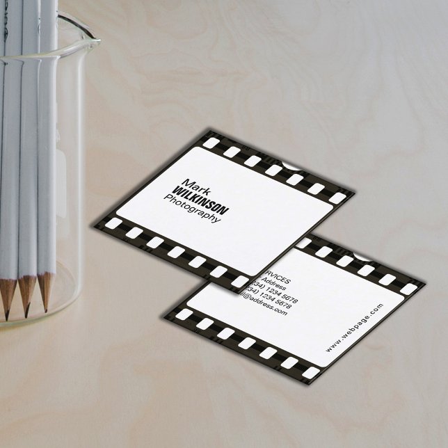 Film tape negative frame square business card (Creator Uploaded)