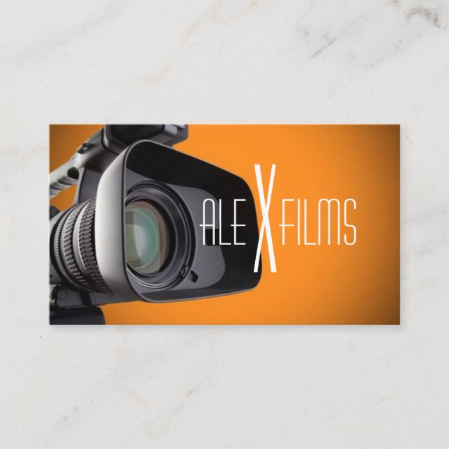 Film Video Camera Movie Director Filming Wedding B Business Card (Front)