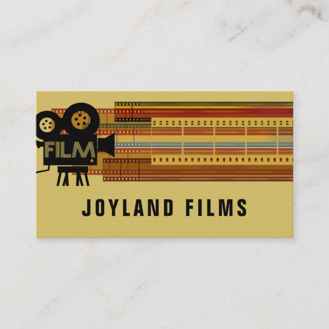 Film Video Camera Movie Director Filming Wedding Business Card (Front)