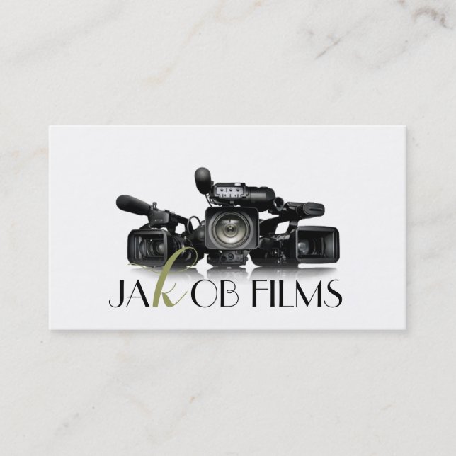 Film Video Camera Movie Director Filming Wedding Business Card (Front)
