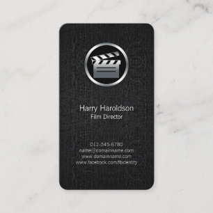 FilmDirector Clapperboard BlackGrunge BusinessCard Business Card
