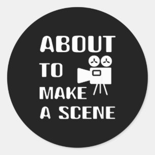 Filmmaker About To Make A Scene Film Making Movie  Classic Round Sticker
