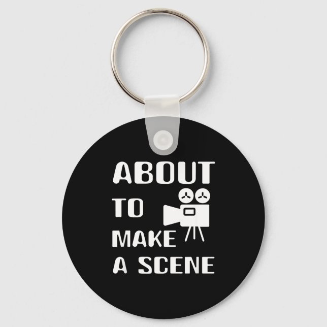 Filmmaker About To Make A Scene Film Making Movie  Key Ring (Front)