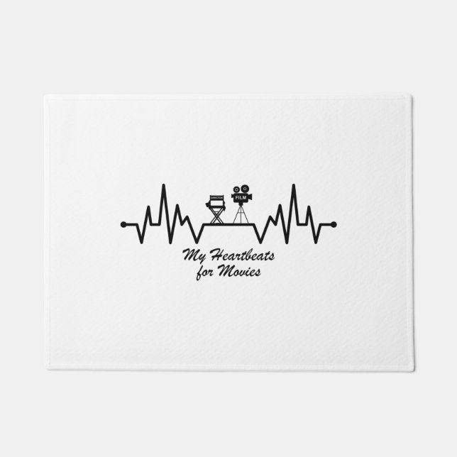 filmmaker cameraman director chair heartbeat doormat (Front)