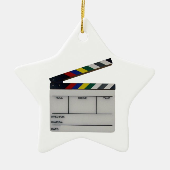 Filmmaker clapboard movie film slate ornament (Front)